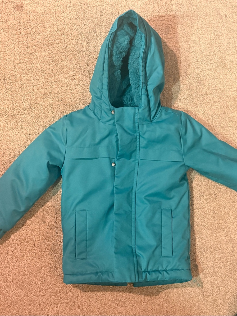 Cat & Jack Teal Hooded Puffer Jacket